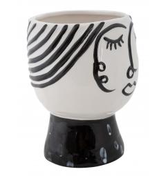 design elegante vaso in porcellana volto femminile