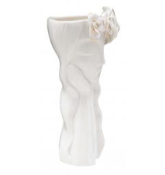 vaso dalla forma femminile in porcellana bianca