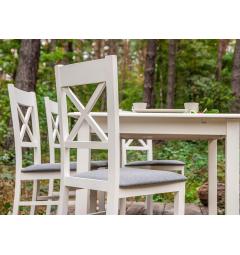 Tavolo legno massello di pino allungabile rettangolare bianco shabby chic