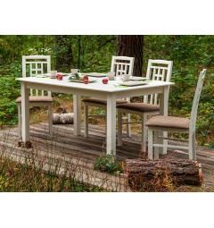 Tavolo cucina legno massello di pino allungabile bianco shabby chic
