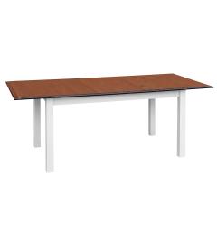 Tavolo rettangolare allungabile massello di pino bianco e color noce shabby chic