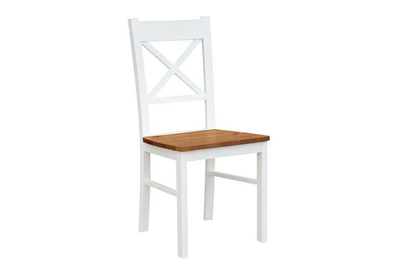 sedia in legno massello di faggio bianca seduta color rovere shabby chic