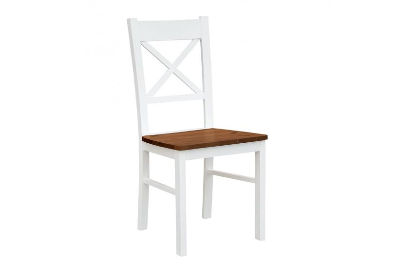 sedia bianca seduta color noce massello di faggio stile shabby chic