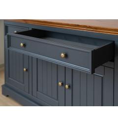 credenza shabby chic pino massello grafite top color rovere