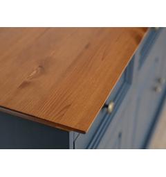 cassettiera da ingresso shabby chic legno massello di pino grafite top color rovere