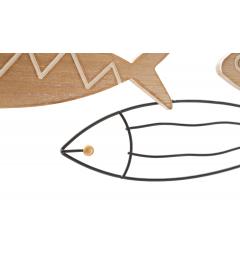 pannello in legno e ferro a forma di pesce