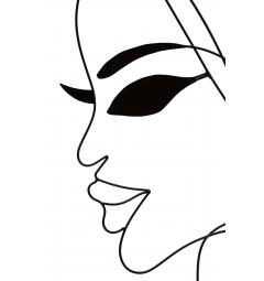 design simbolico e astratto viso femminile pannello decorativo