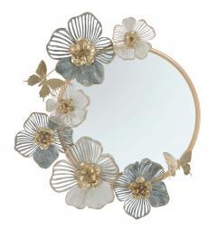 specchio con decorazioni floreali colori tenui