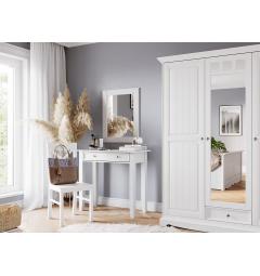 Armadio 3 ante con specchio bianco pino massello shabby chic