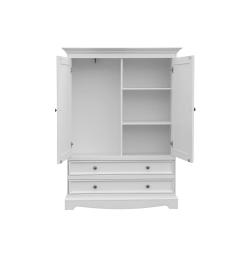 Armadio basso con appendiabiti shabby chic pino massello bianco