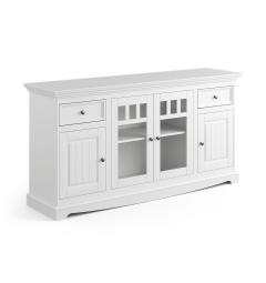 Credenza vetrina shabby chic pino massello bianca