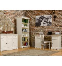 Scrittoio shabby chic bianco in pino massello