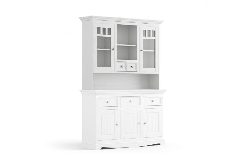 Alzata per credenza shabby chic pino massello bianco