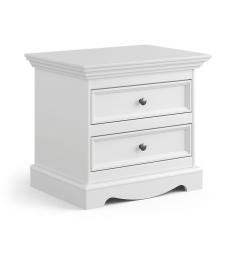 Comodino shabby chic pino massello bianco