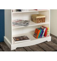 libreria 5 ripiani regolabili shabby chic pino massello bianco