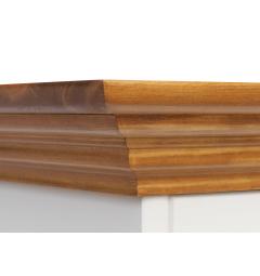 Armadio di legno massello di pino bicolore bianco e rovere 3 ante con specchio