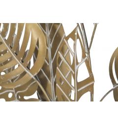 dettaglio foglie dorate in ferro pannello decorativo