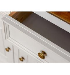 Credenza cristalliera 3 ante shabby chic pino massello bianco e rovere