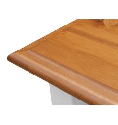 Tavolino rettangolare shabby chic pino massello bicolore bianco e rovere