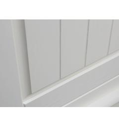 Cristalliera 1 anta shaby chic pino massello bianco cornice color noce