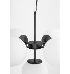 lampadario 5 bocce bianche metallo nero stelvio w5