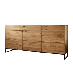 Credenza in legno naturale rovere massello stile industriale