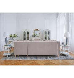 Schienale divano chaise longue beige in velluto coppelia