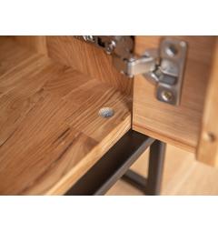 Porta tv in legno naturale rovere massello design industriale