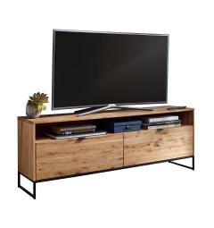 Mobiletto tv in legno naturale massello stile industriale