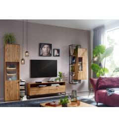 Mobiletto porta tv in legno naturale massello stile industriale