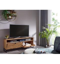 Mobiletto tv ante a ribalta in legno naturale massello stile industriale