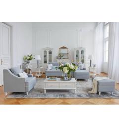 Divano in velluto shabby chic blu grigiastro angolare
