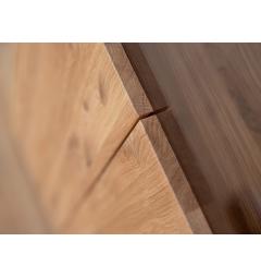 Vetrinetta 1 anta bassa in legno naturale di rovere massello stile industriale