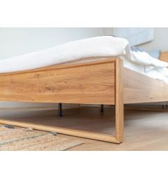 Letto minimalista in legno naturale massello di rovere oliato matrimoniale 180 x 200