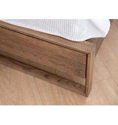 Letto due piazze in legno naturale di rovere affumicato 180 x 200