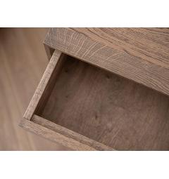 Comodino sospeso moderno in legno massello di rovere affumicato