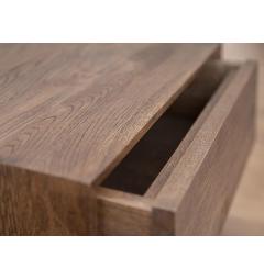 Comodino pensile in legno massello di rovere affumicato design minimalista