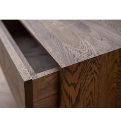 Comodino pensile in legno massello di rovere naturale affumicato design minimalista