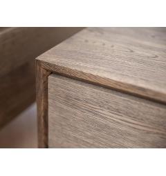 Comodino pensile in rovere massello affumicato design moderno