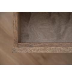 Comodino sospeso in rovere massello naturale affumicato design moderno