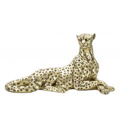 leopardo sdraiato statua poliresina