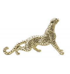 statua leopardo seduto oro e nero