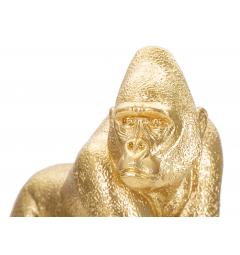statua in poliresina dorata gorilla laterale