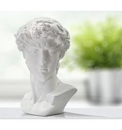 scultura in poliresina bianca testa antica