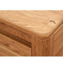 Tavolino ornamentale con cassetto in legno massello di rovere oliato