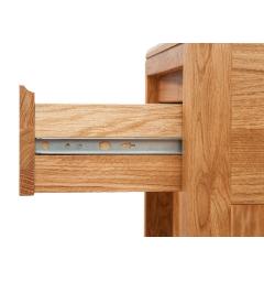 Tavolino con cassetto in legno massello di rovere oliato