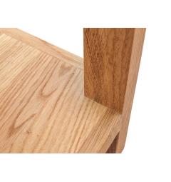 Tavolino alto con cassetto in legno naturale massello di rovere oliato