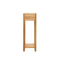 Tavolino d'appoggio alto con cassetto in legno naturale massello di rovereoliato