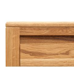 Tavolino da appoggio basso in legno naturale di rovere oliato moderno