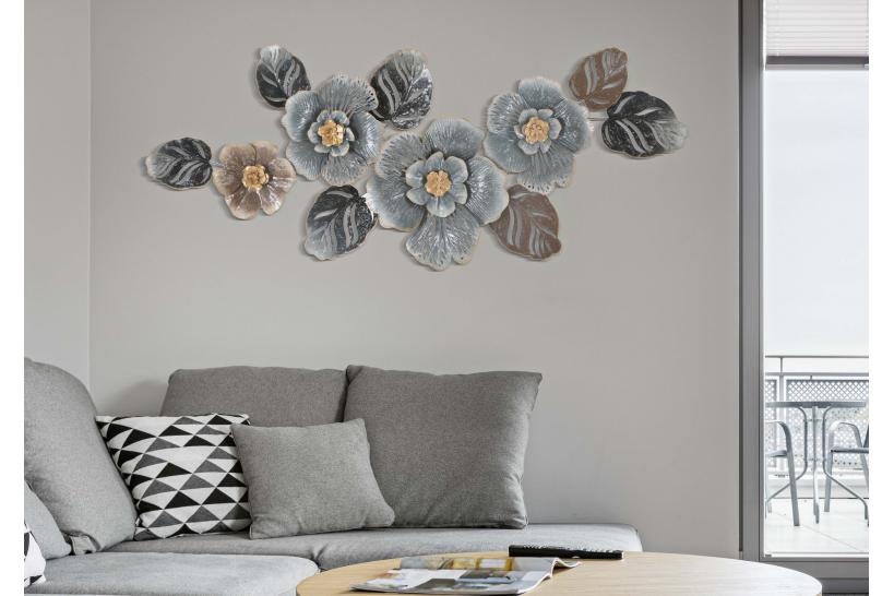 Pannello decorativo tridimensionale a forma di fiore in ferro multicolor -  Arrediorg